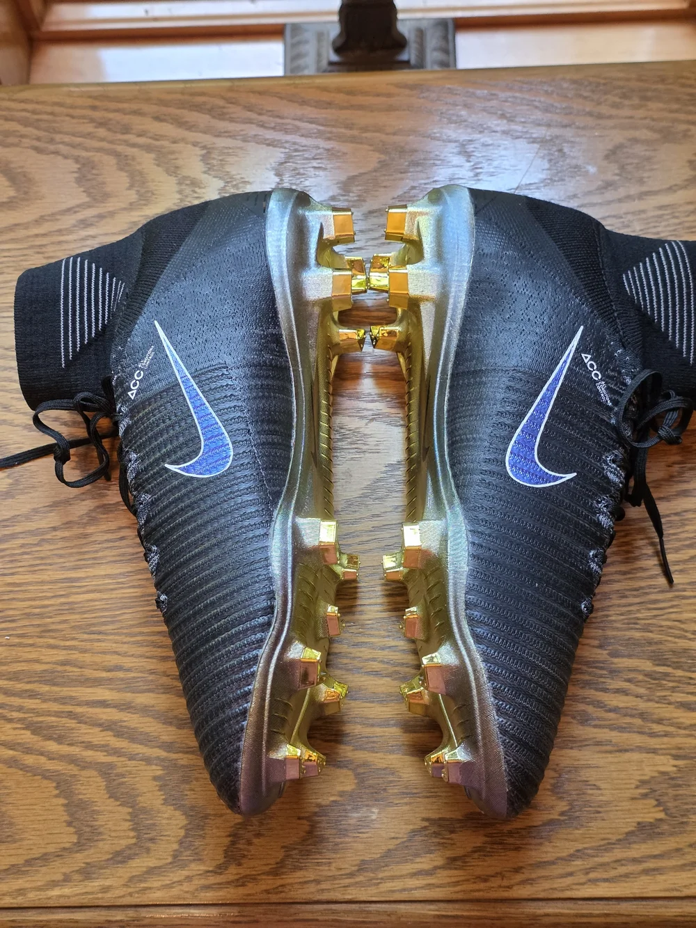 Nike Mercurial Men's Black/Purple Soccer Football Cleats, NWOT, Sz 8.5